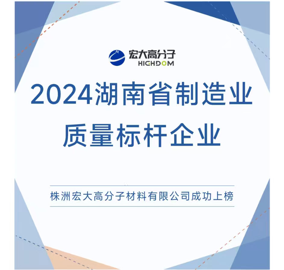 喜報(bào)|2024湖南省制造業(yè)質(zhì)量標(biāo)桿企業(yè)：宏大高分子再獲認(rèn)證！